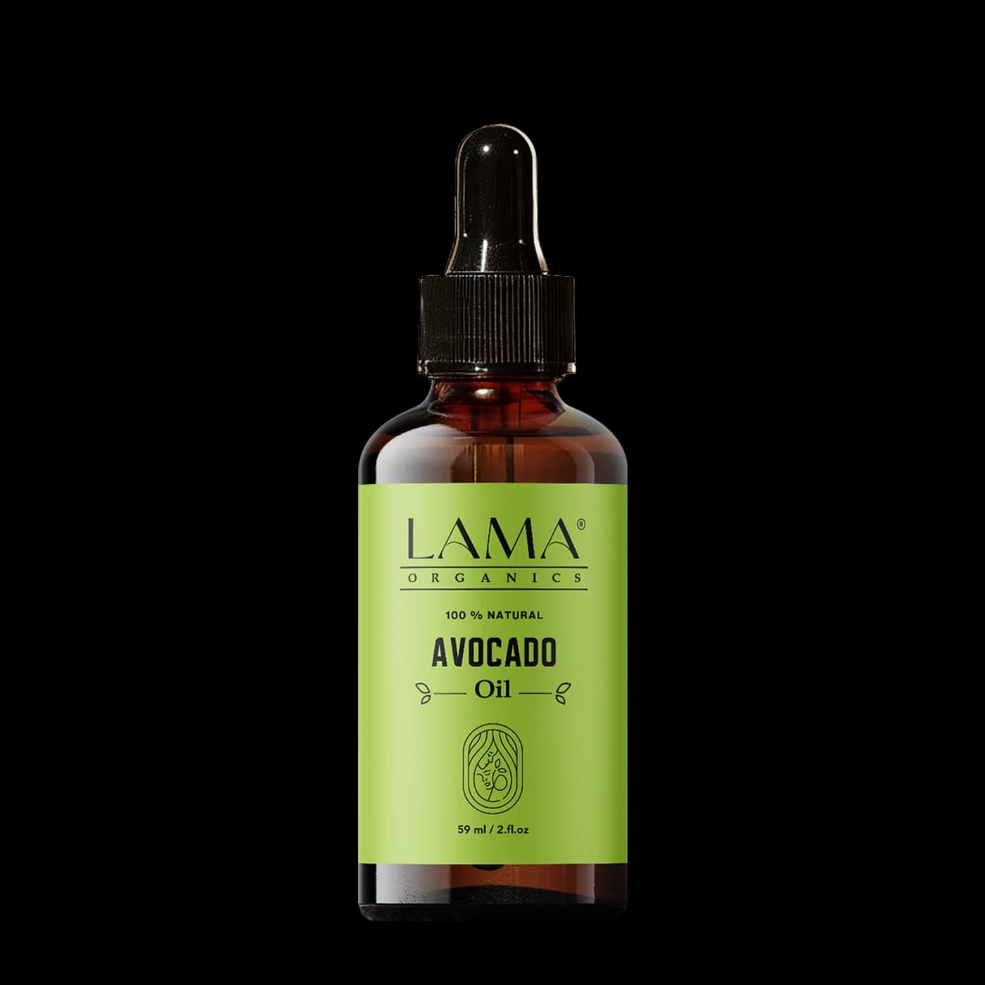 LAMA Organics Avocado Oil 59 ml, labelled bottle