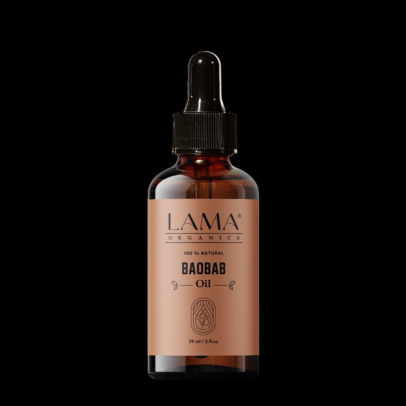 LAMA Organics Baobab Oil 59 ml, labelled bottle