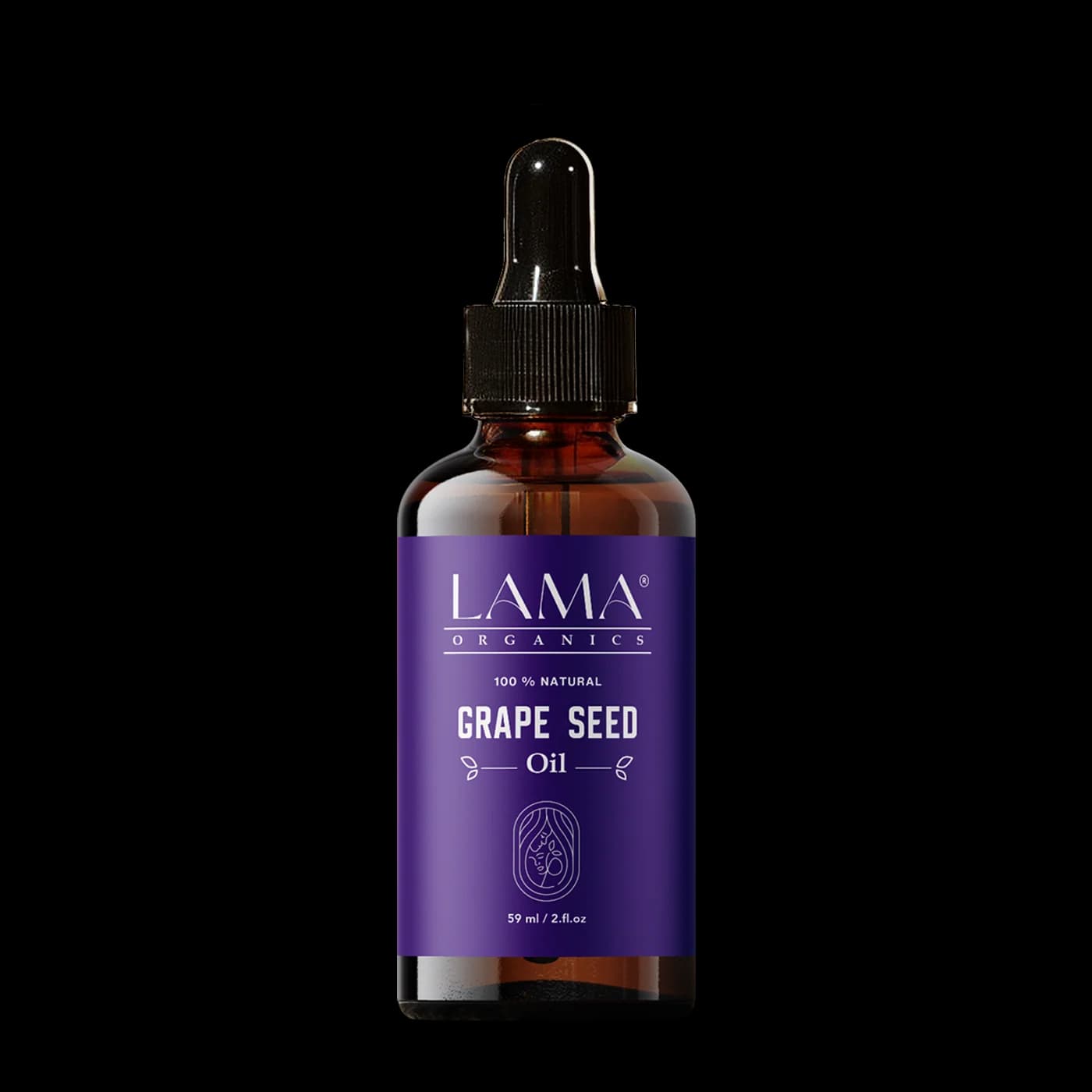 LAMA Organics Grape Seed Oil 59 ml, labelled bottle