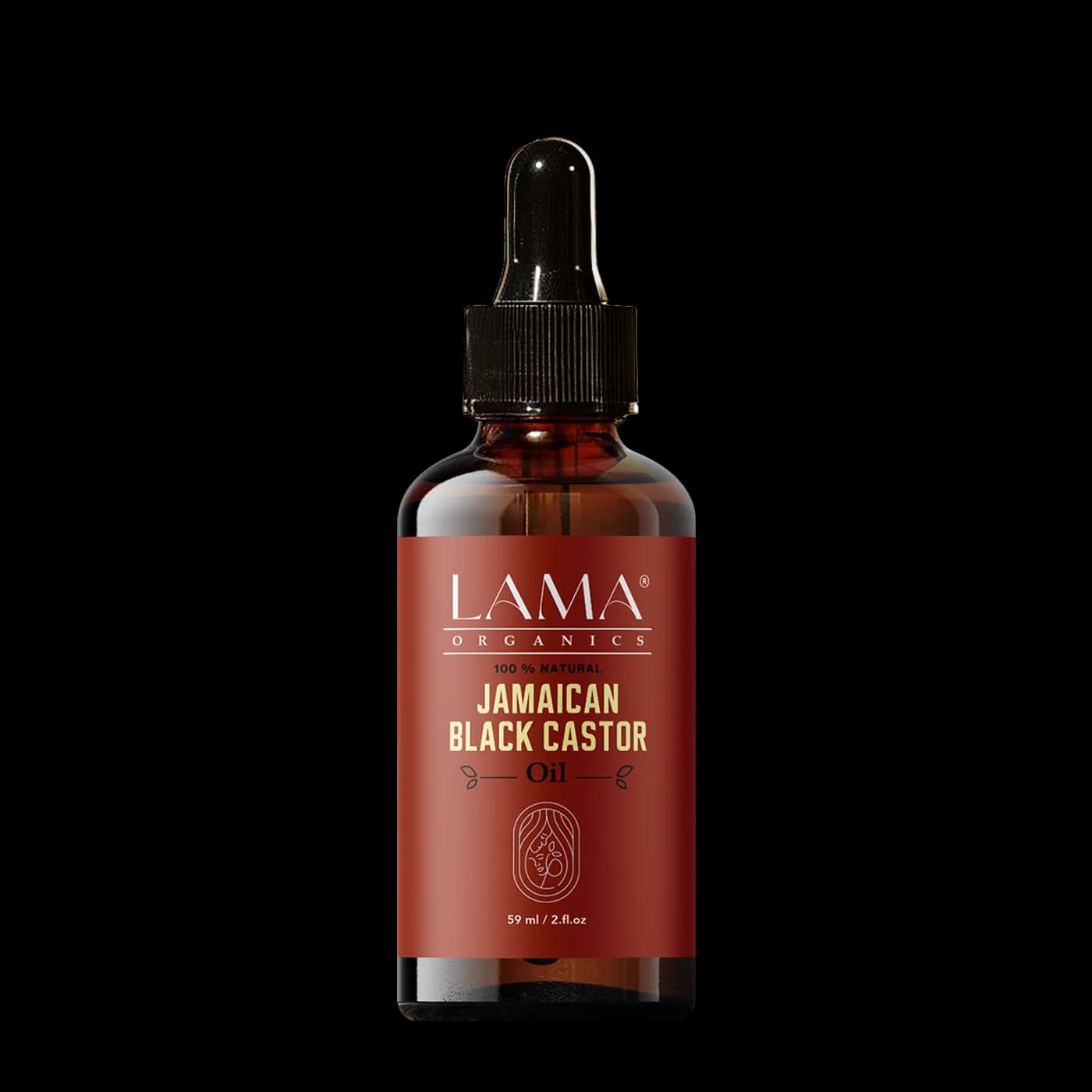 LAMA Organics Jamaican Black Castor Oil 59 ml, labelled bottle