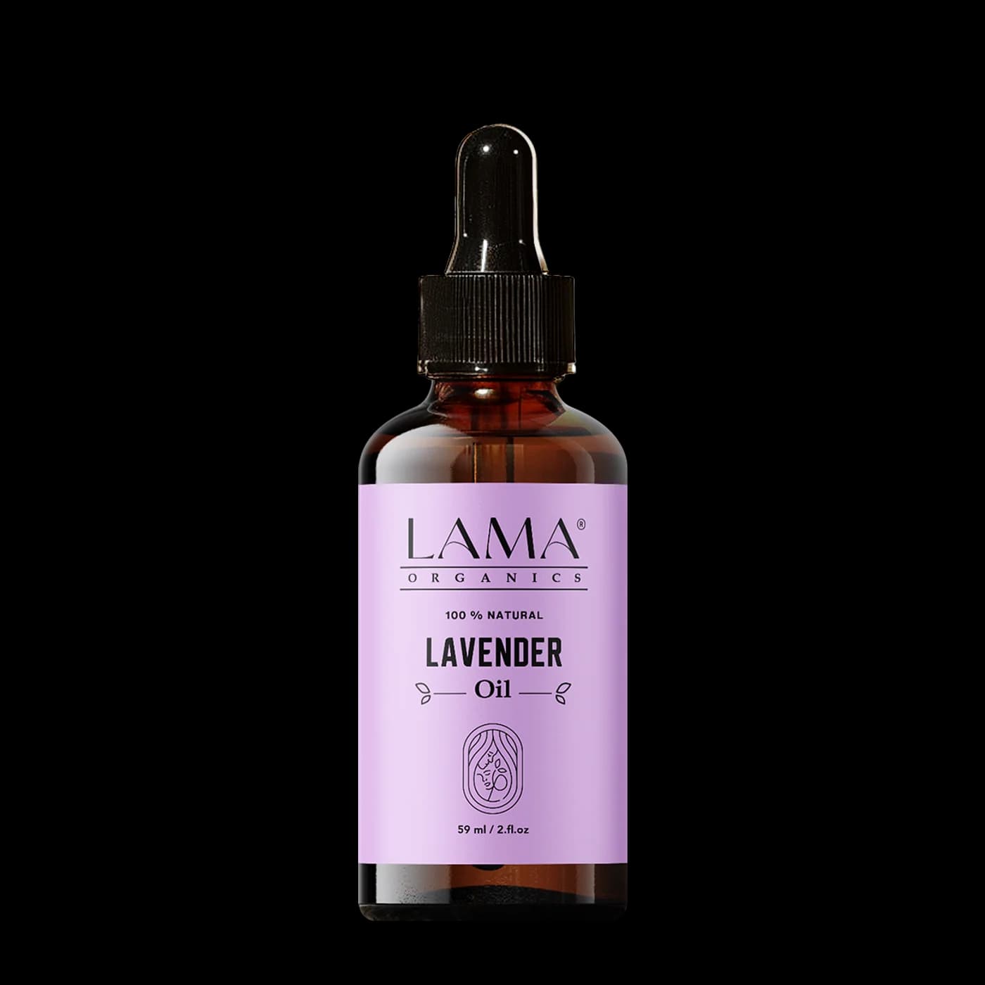LAMA Organics Lavender Oil 59 ml, labelled bottle