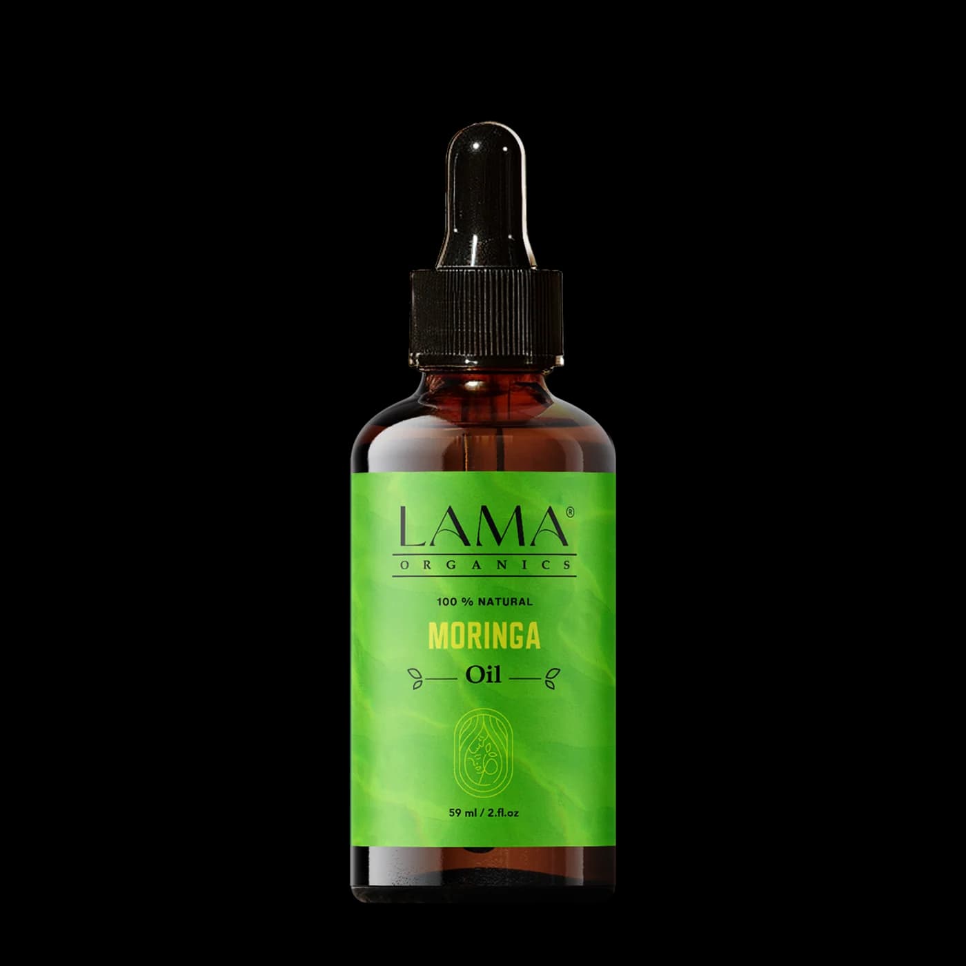 LAMA Organics Moringa Oil 59 ml, labelled bottle