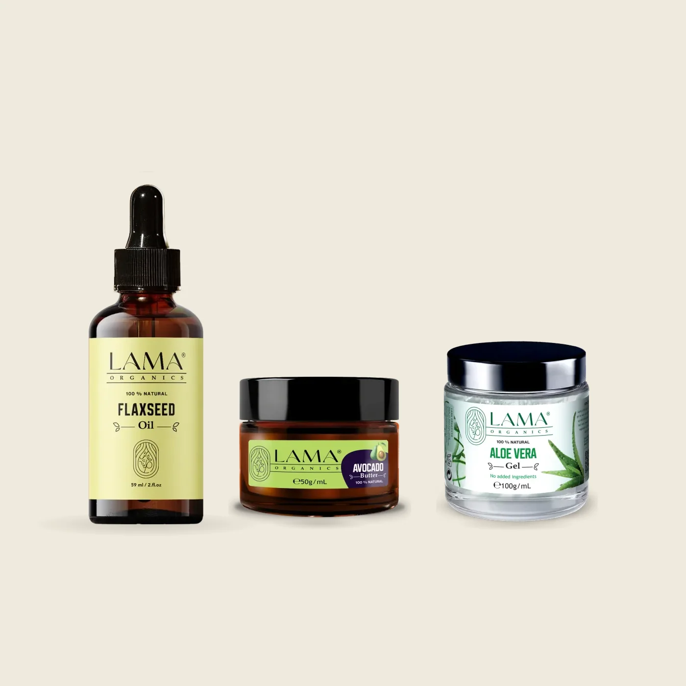 LAMA Organics Curl Ritual, the products together on a cream background