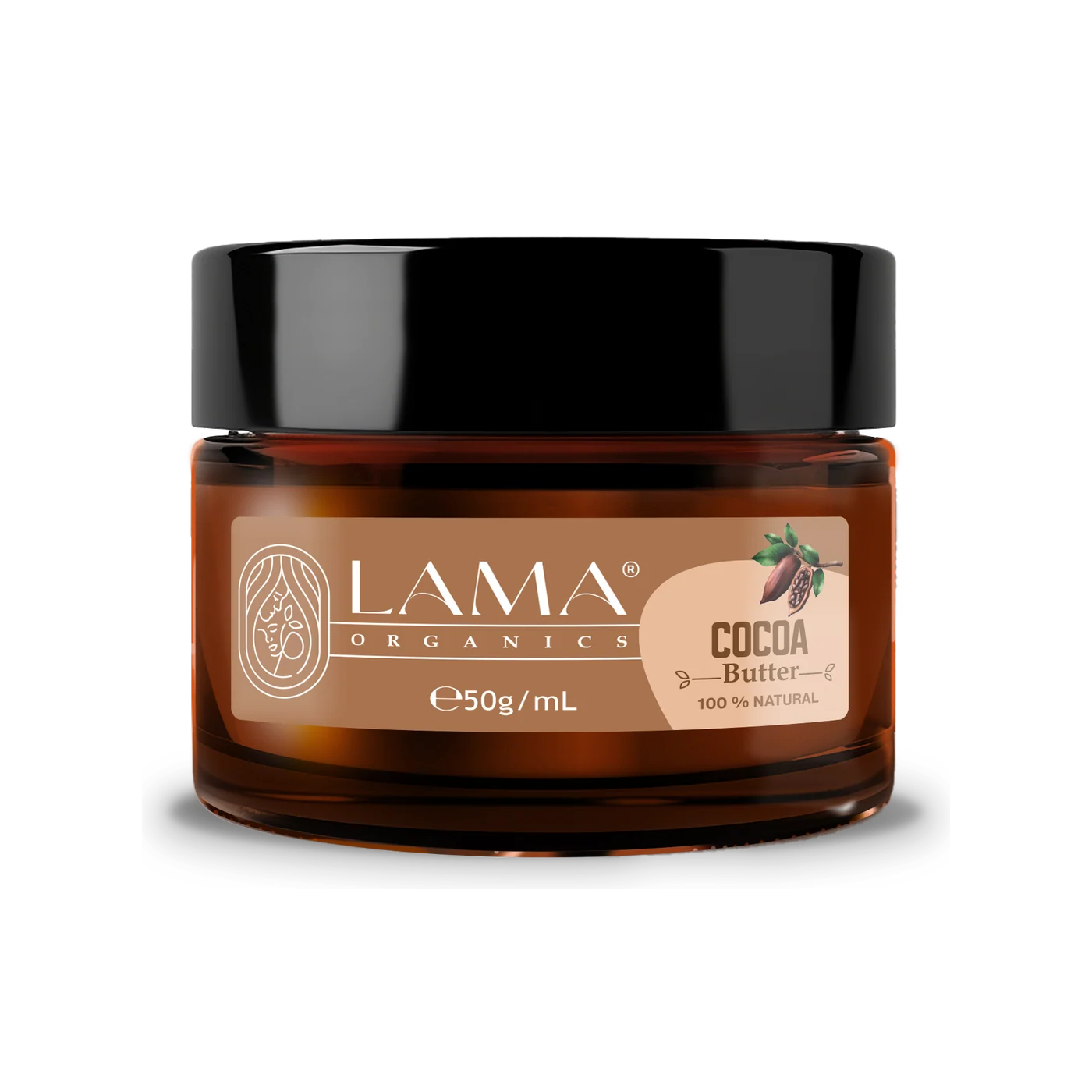 LAMA Organics Cocoa Butter 50 g, labelled jar