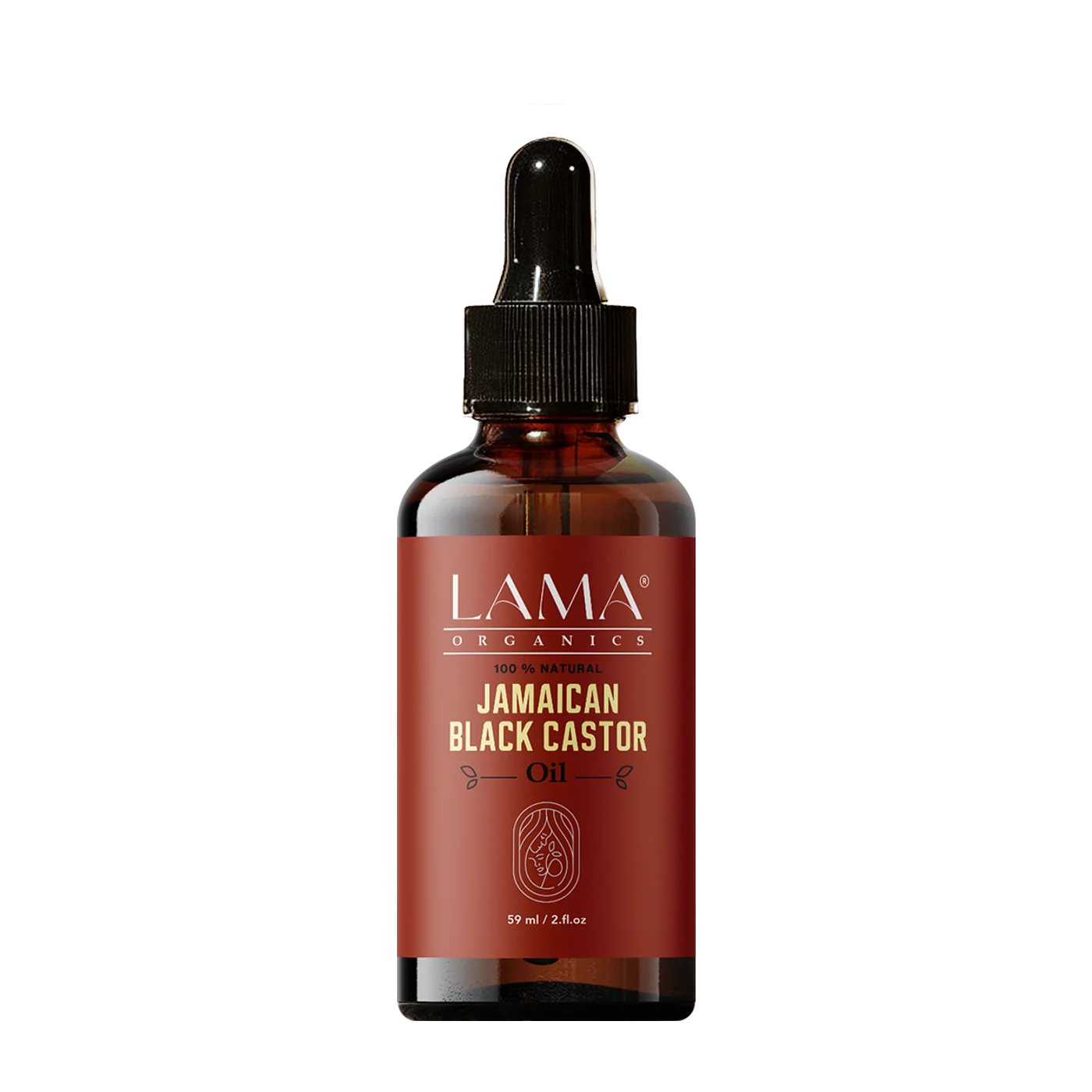 LAMA Organics Jamaican Black Castor Oil 59 ml, labelled bottle