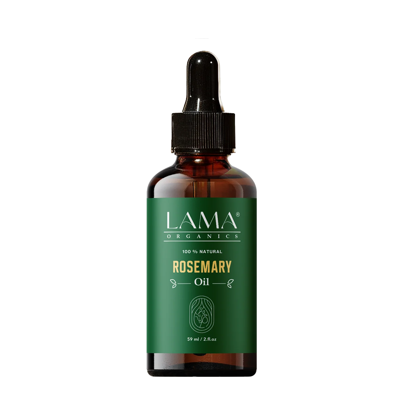 LAMA Organics Rosemary Oil 59 ml, labelled bottle